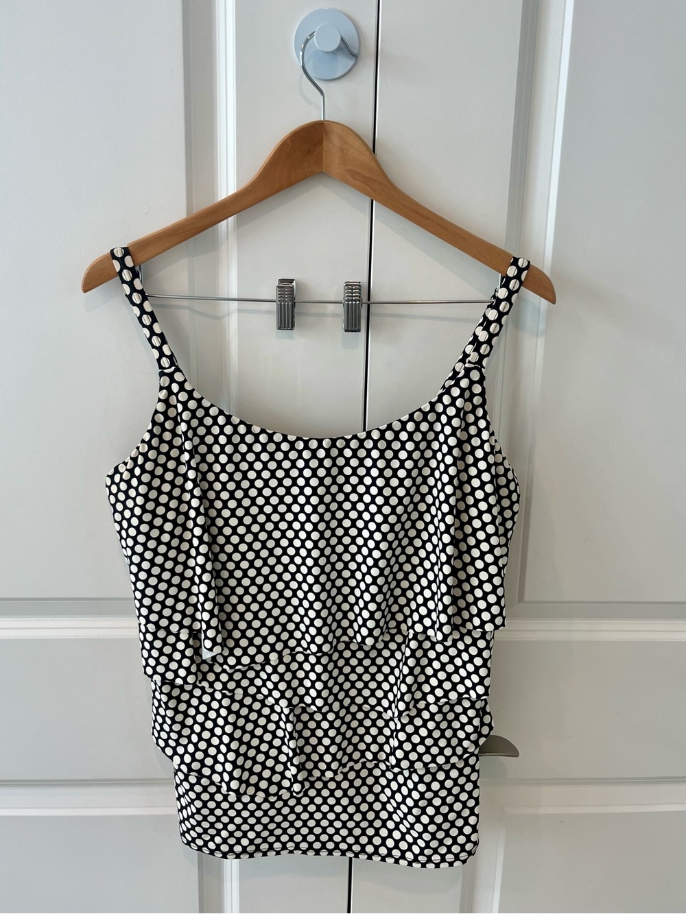 Women’s Coco Reef 38D Black and White Polka Dot Swim Top with built in bra
